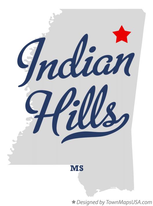 Map of Indian Hills Mississippi MS
