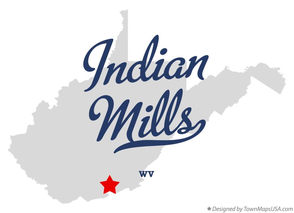 Map of Indian Mills West Virginia WV