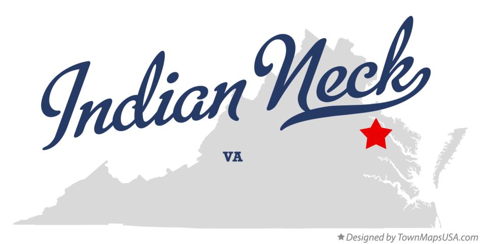 Map of Indian Neck Virginia VA