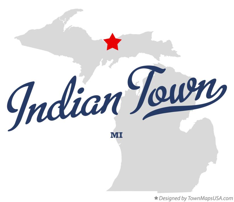Map of Indian Town Michigan MI
