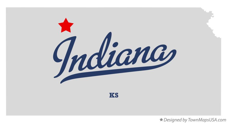 Map of Indiana Kansas KS