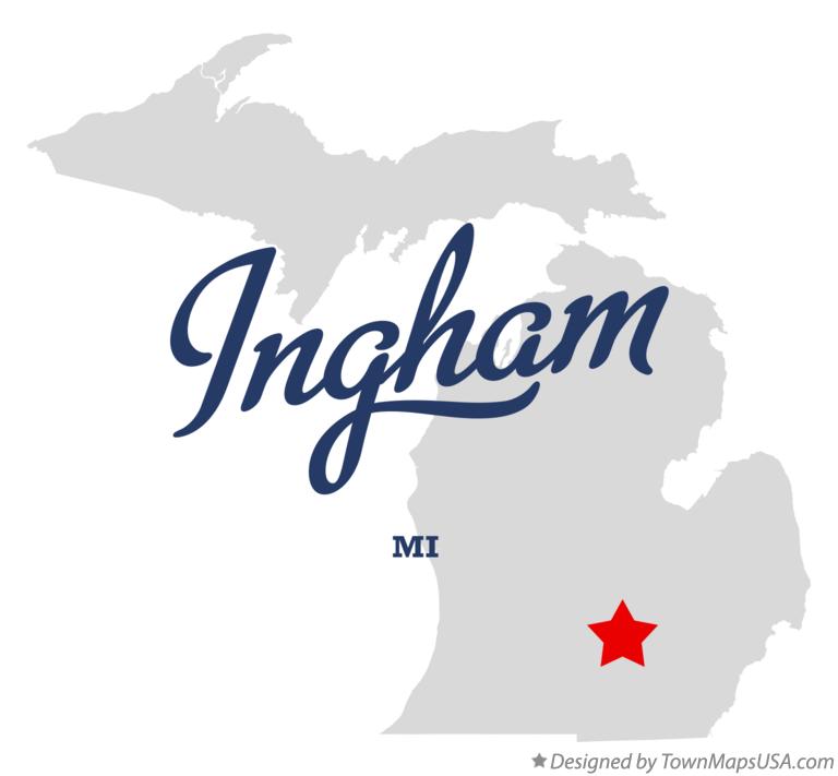 Map of Ingham Michigan MI