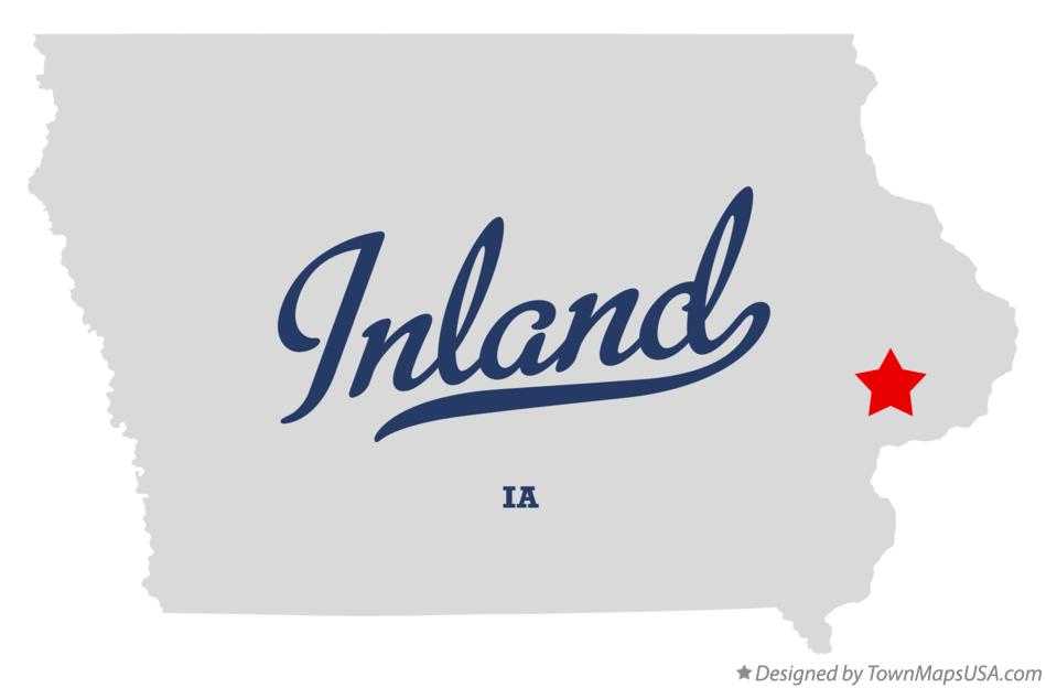Map of Inland Iowa IA