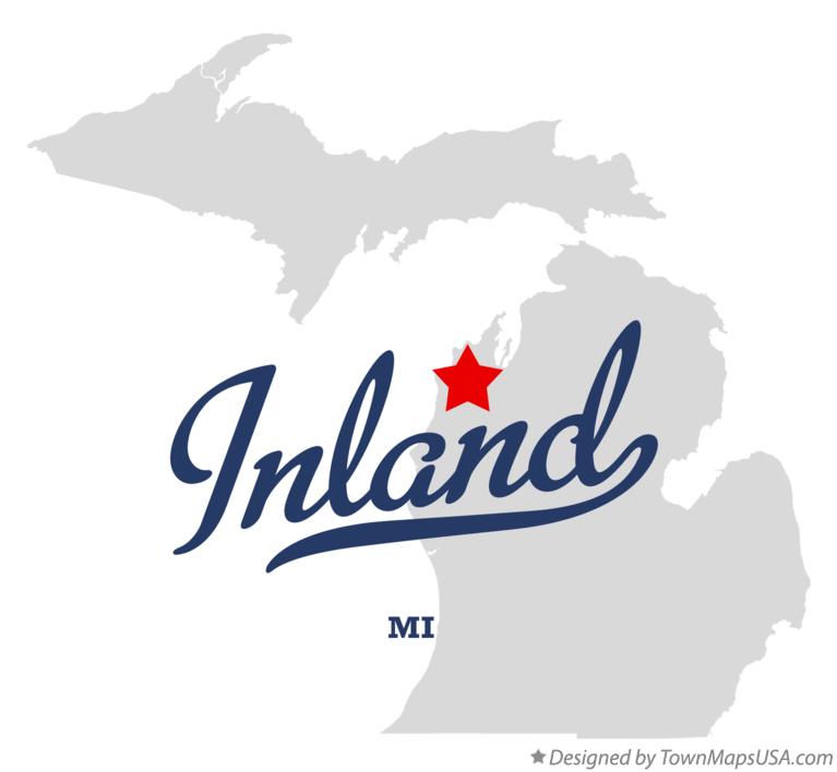 Map of Inland Michigan MI