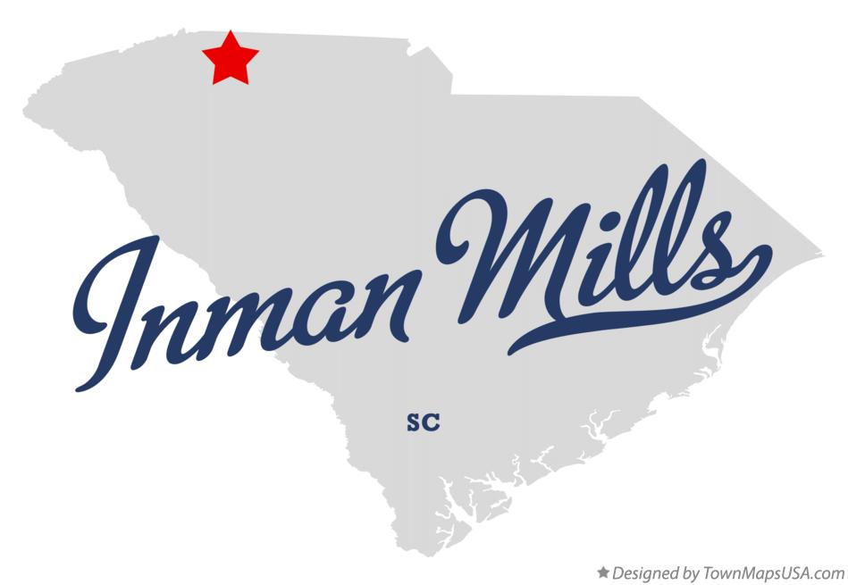 Map of Inman Mills South Carolina SC