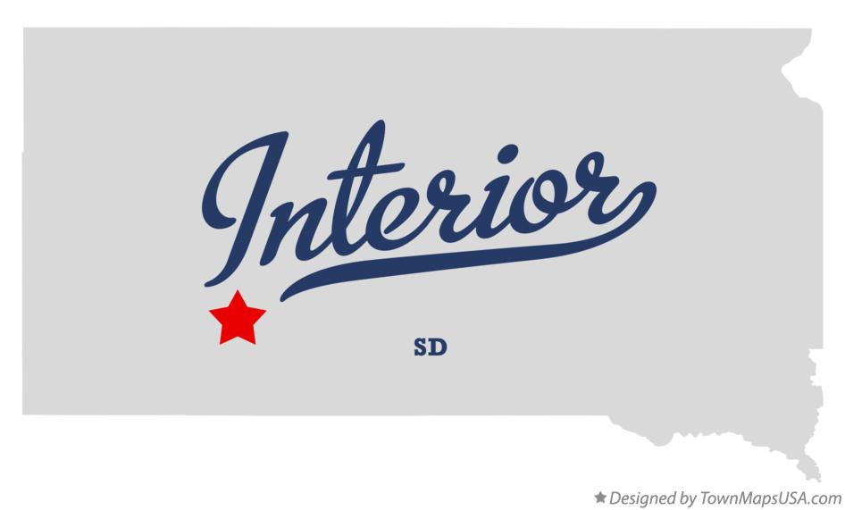 Map of Interior South Dakota SD