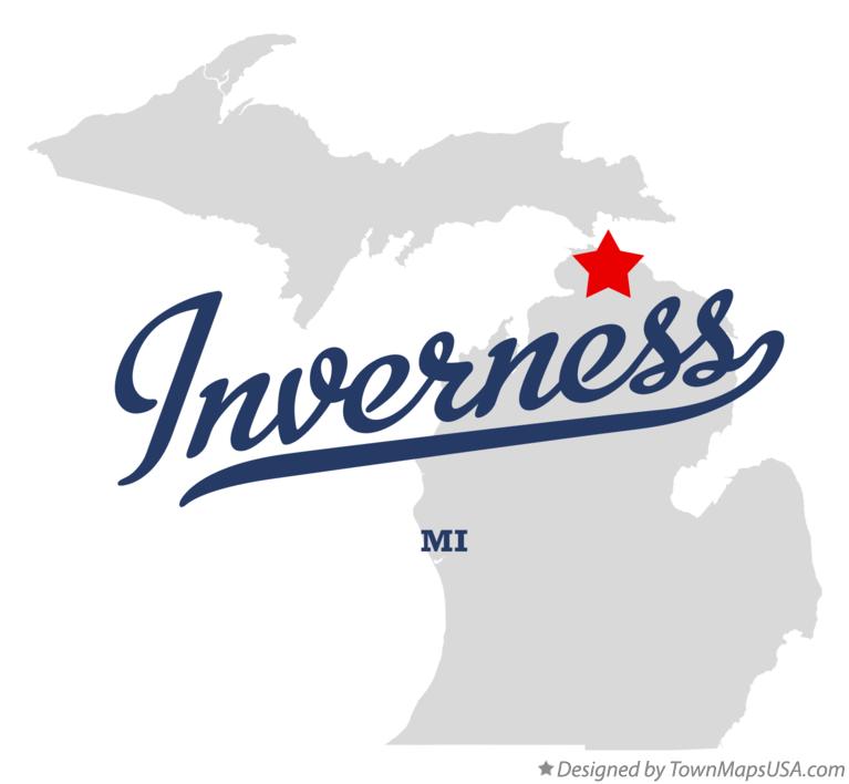 Map of Inverness Michigan MI