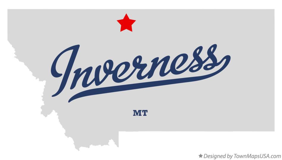 Map of Inverness Montana MT