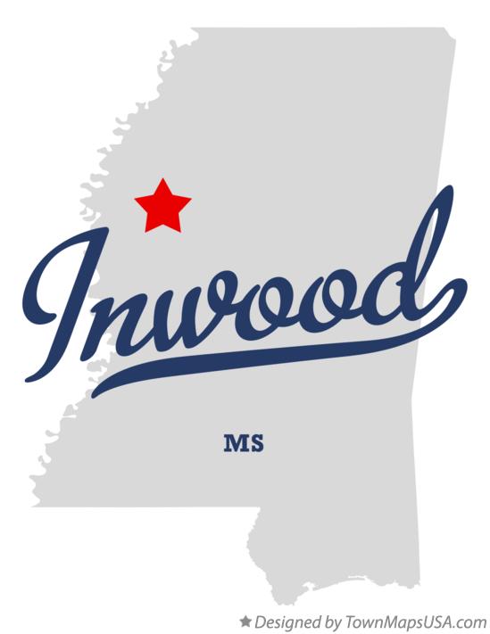 Map of Inwood Mississippi MS
