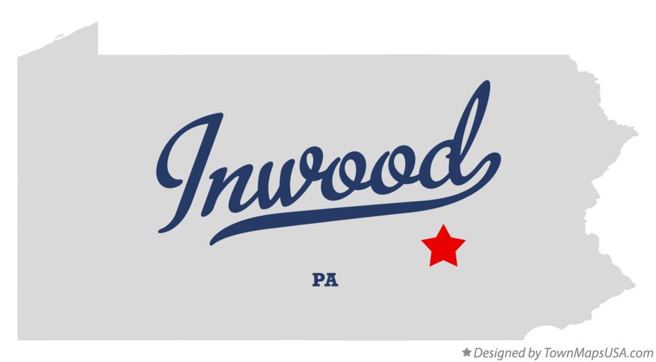 Map of Inwood Pennsylvania PA