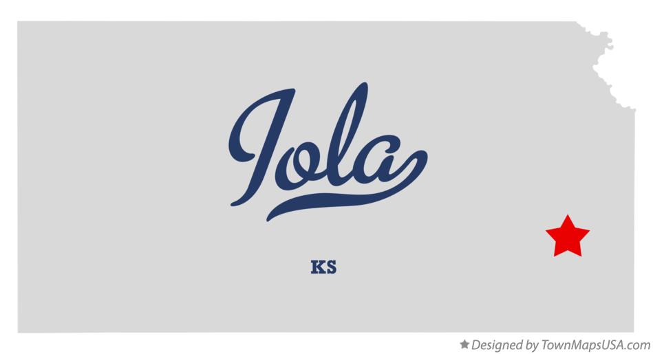 Map of Iola Kansas KS