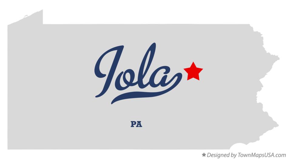 Map of Iola Pennsylvania PA