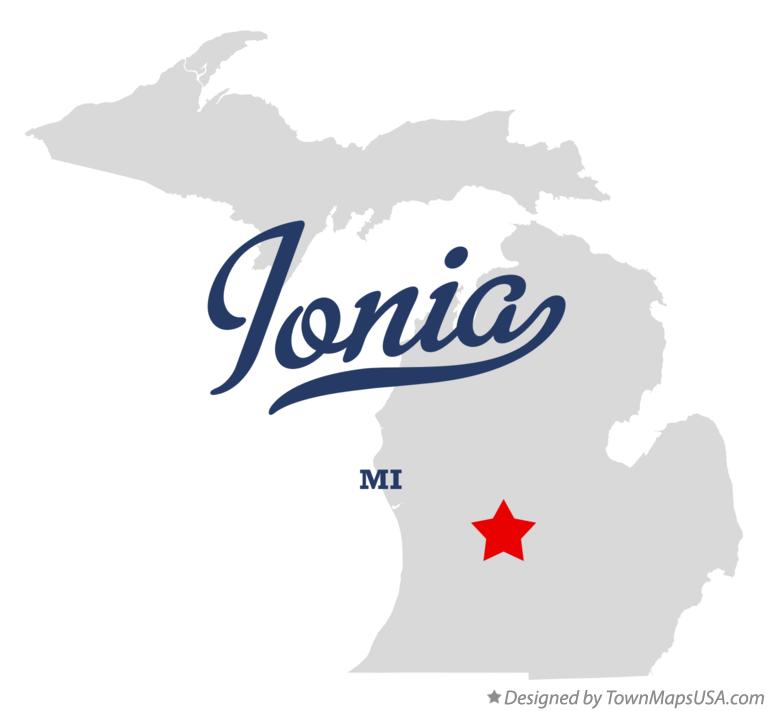 Map of Ionia Michigan MI