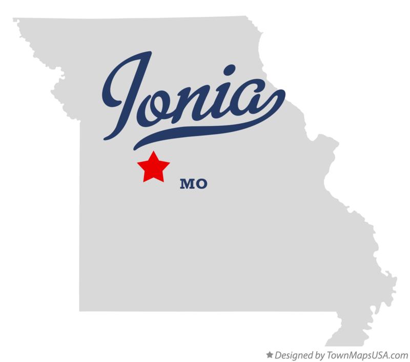 Map of Ionia Missouri MO