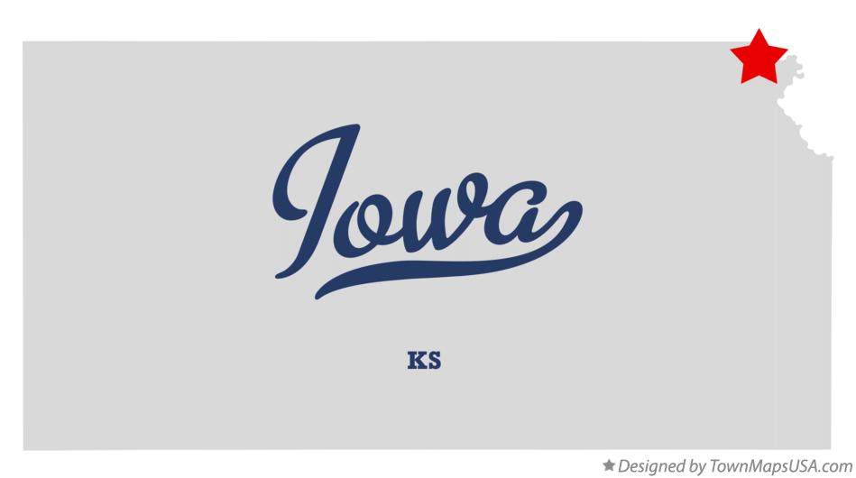 Map of Iowa Kansas KS