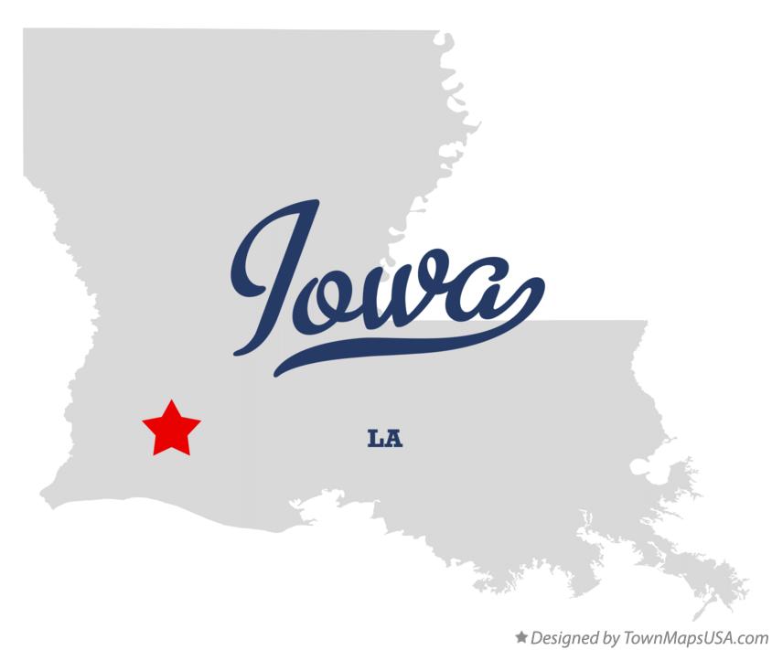 Map of Iowa Louisiana LA