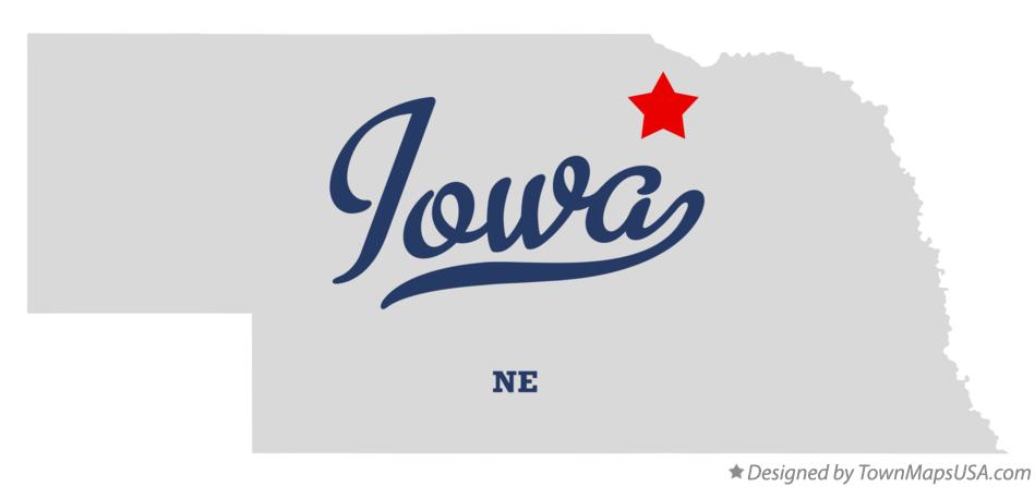 Map of Iowa Nebraska NE