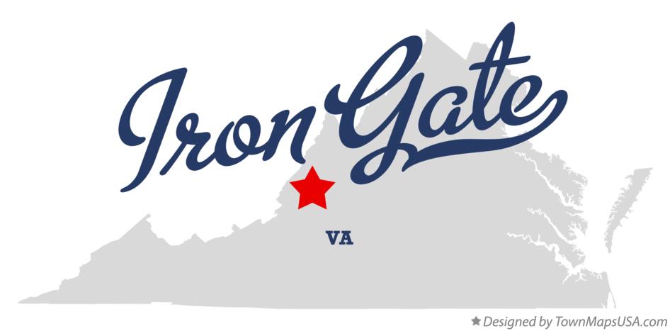 Map of Iron Gate Virginia VA