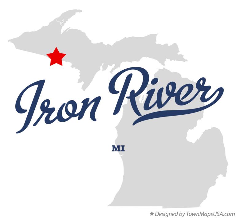 Map of Iron River Michigan MI