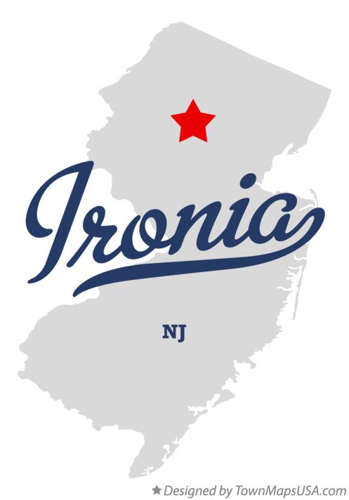 Map of Ironia New Jersey NJ