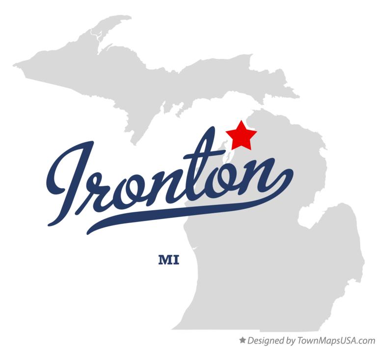 Map of Ironton Michigan MI