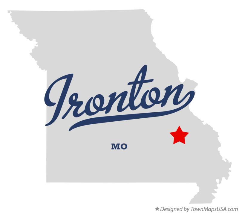 Map of Ironton Missouri MO