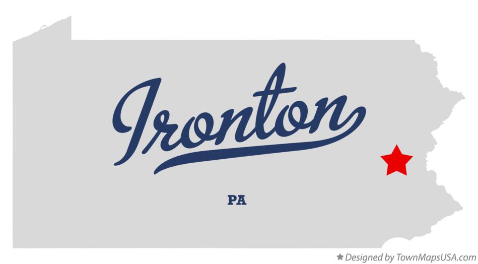 Map of Ironton Pennsylvania PA