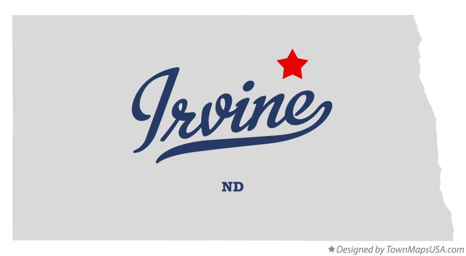 Map of Irvine North Dakota ND