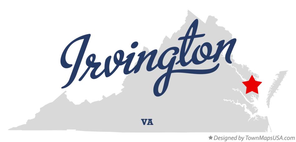 Map of Irvington Virginia VA