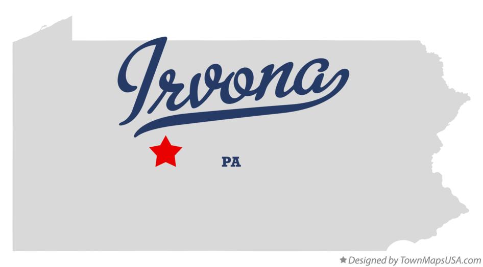 Map of Irvona Pennsylvania PA