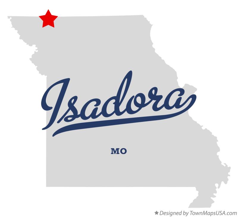 Map of Isadora Missouri MO