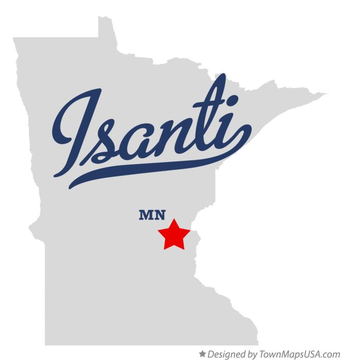 Map of Isanti Minnesota MN
