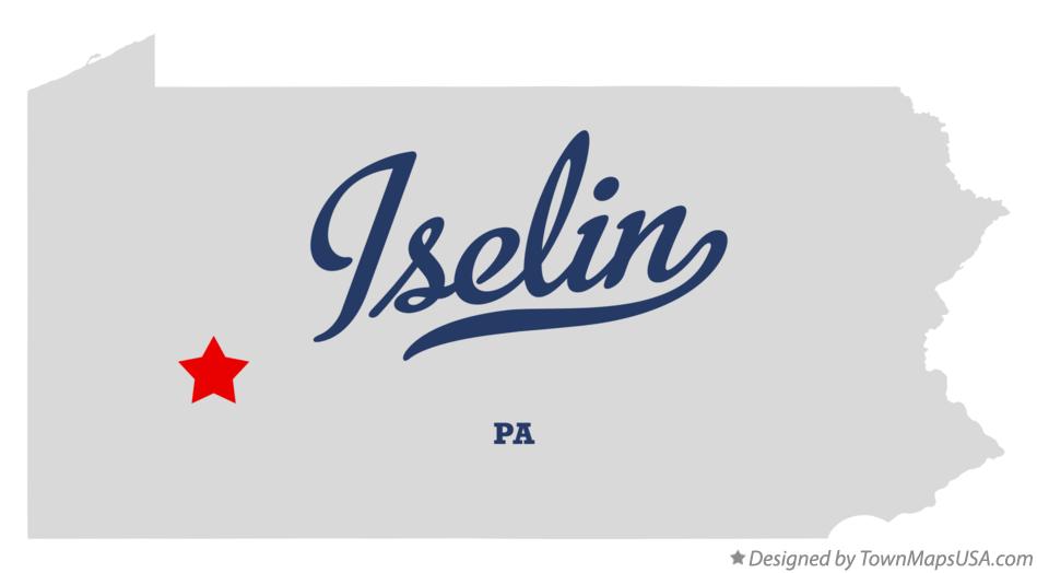 Map of Iselin Pennsylvania PA