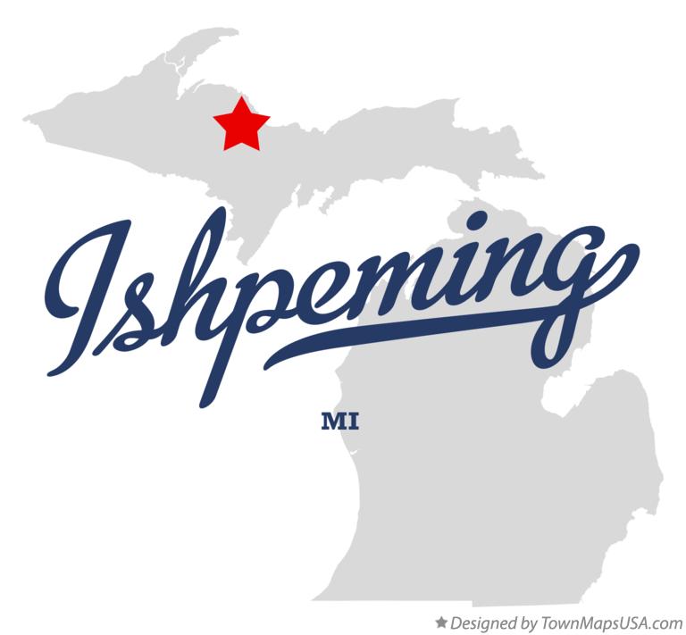 Map of Ishpeming Michigan MI
