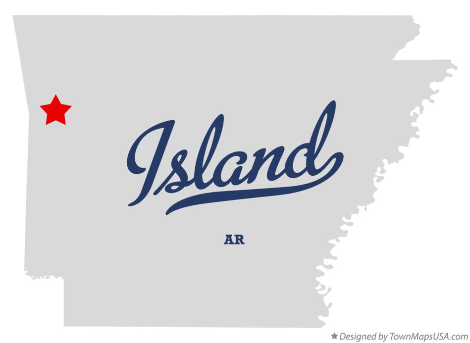 Map of Island Arkansas AR