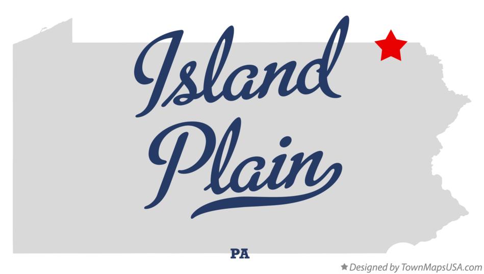 Map of Island Plain Pennsylvania PA