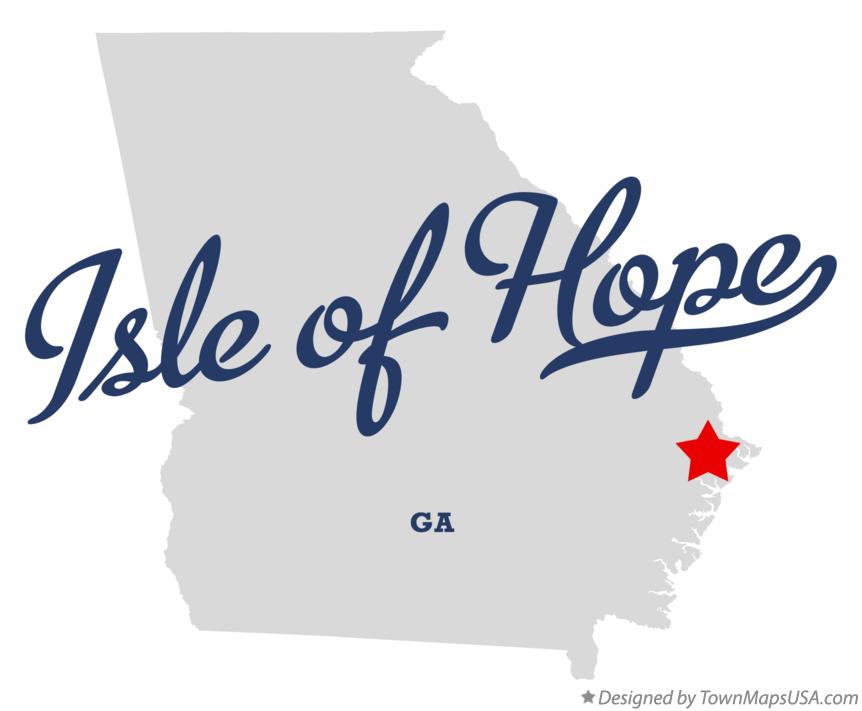 Map of Isle of Hope Georgia GA