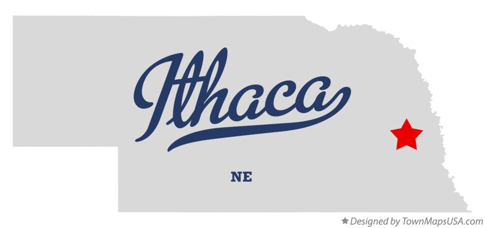 Map of Ithaca Nebraska NE