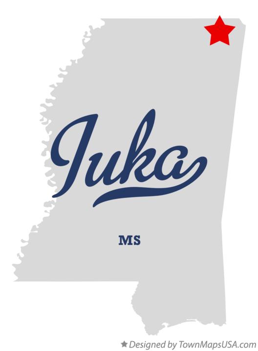 Map of Iuka Mississippi MS