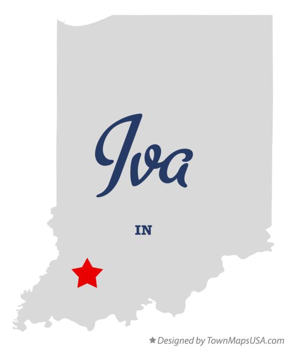 Map of Iva Indiana IN