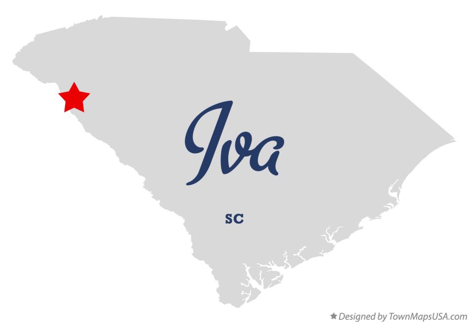 Map of Iva South Carolina SC