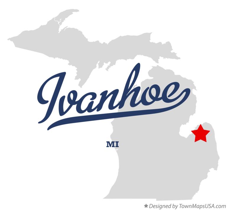 Map of Ivanhoe Michigan MI