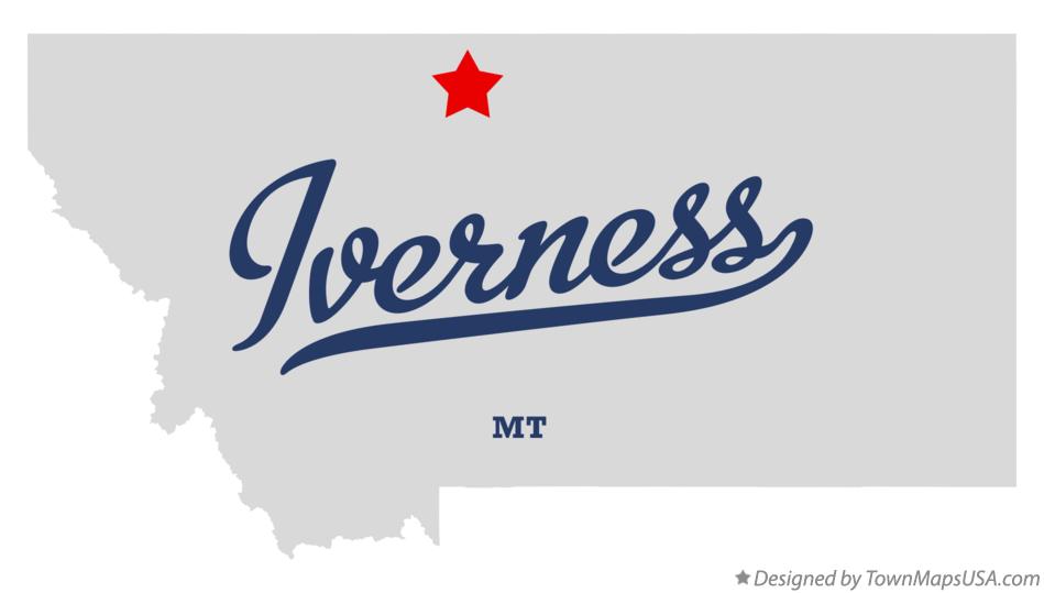 Map of Iverness Montana MT