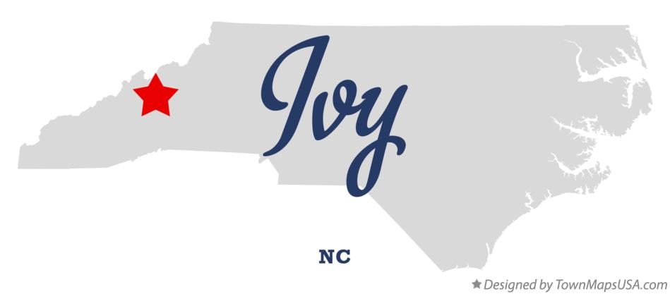 Map of Ivy North Carolina NC