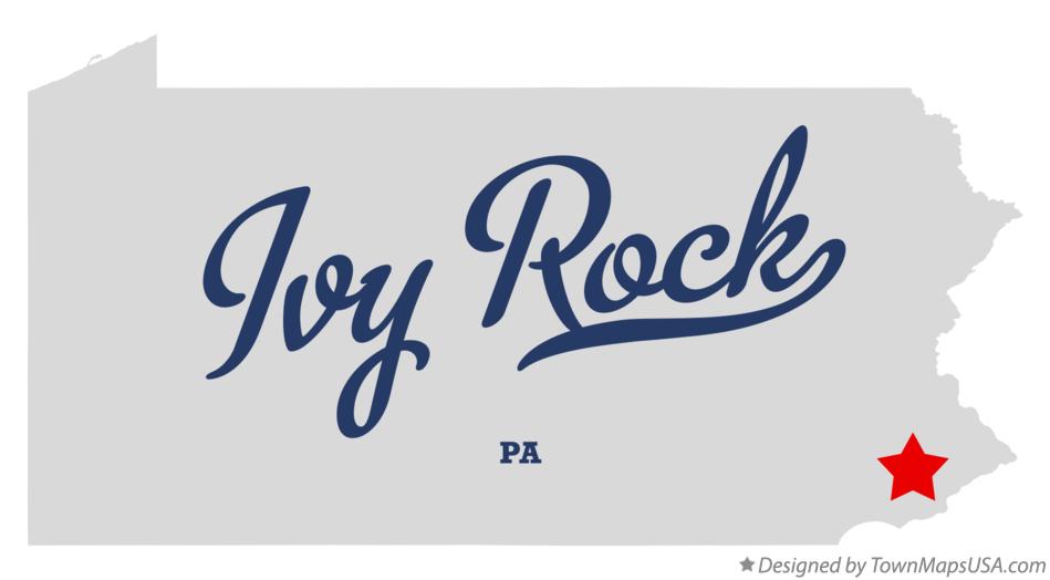 Map of Ivy Rock Pennsylvania PA