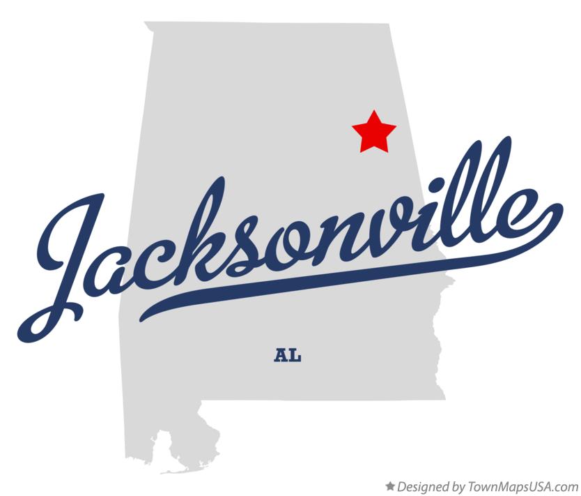 Map of Jacksonville Alabama AL
