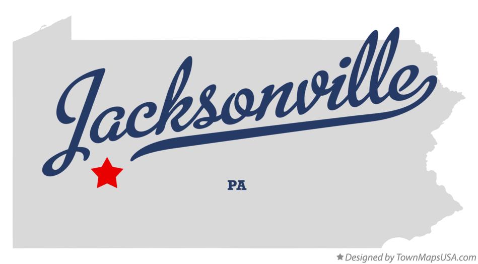 Map of Jacksonville Pennsylvania PA