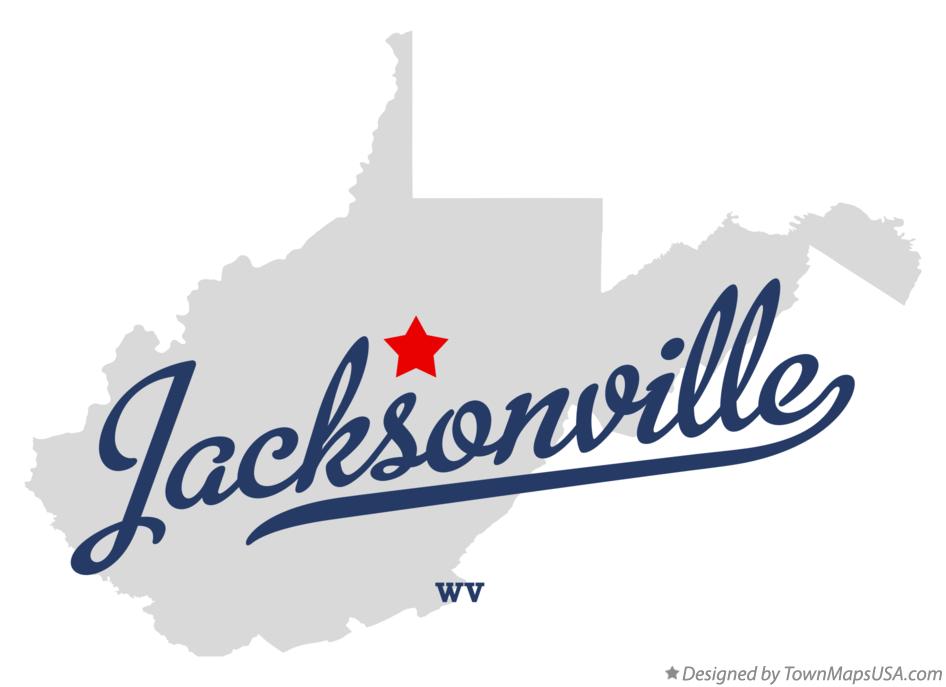 Map of Jacksonville West Virginia WV