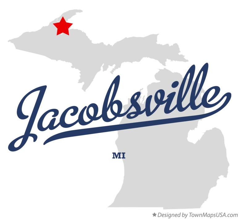 Map of Jacobsville Michigan MI