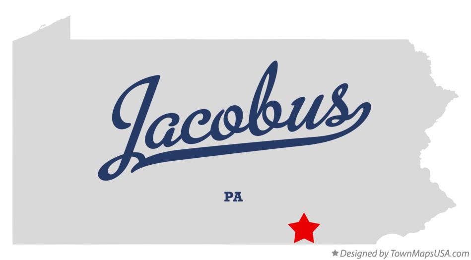 Map of Jacobus Pennsylvania PA